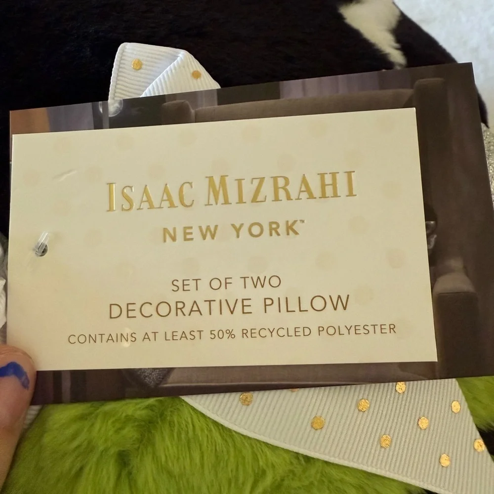 Isaac Mizrahi Frankenstein Pillows Green and Black New Homegoods